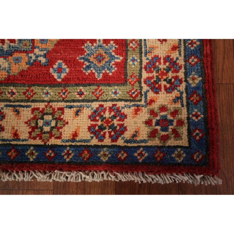 Red Kazak Oriental Accent Rug Hand-Knotted Wool Carpet - 2'0" x 3'0"