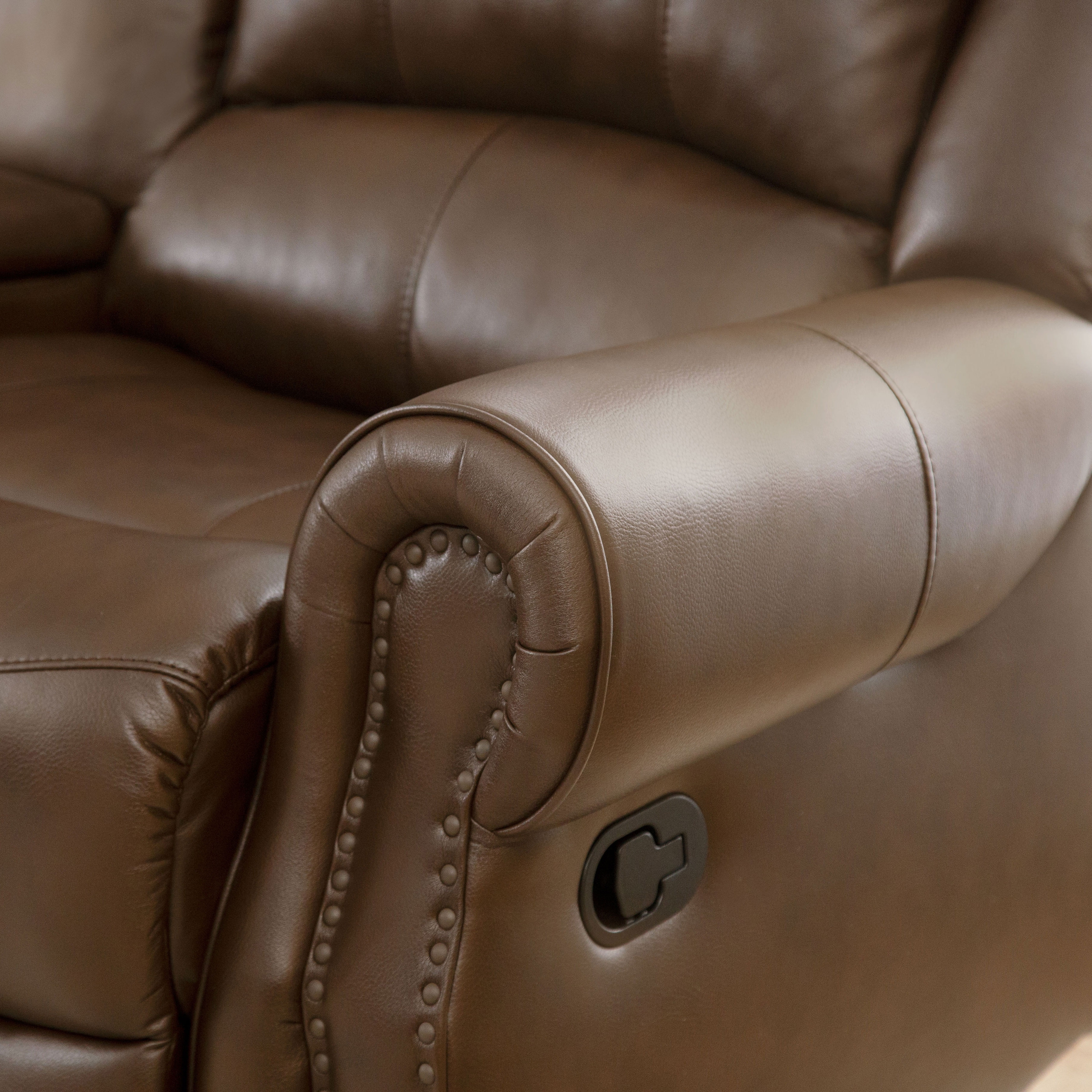 abbyson calabasas mesa brown leather reclining sofa