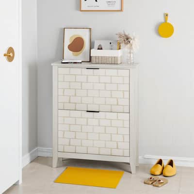 31.5 Inch Shoe Storage Cabinet, Freestanding Shoe Cabinet, Shoe Cabinet with 2 Flip Drawers, Suitable for Hallway and Entryway