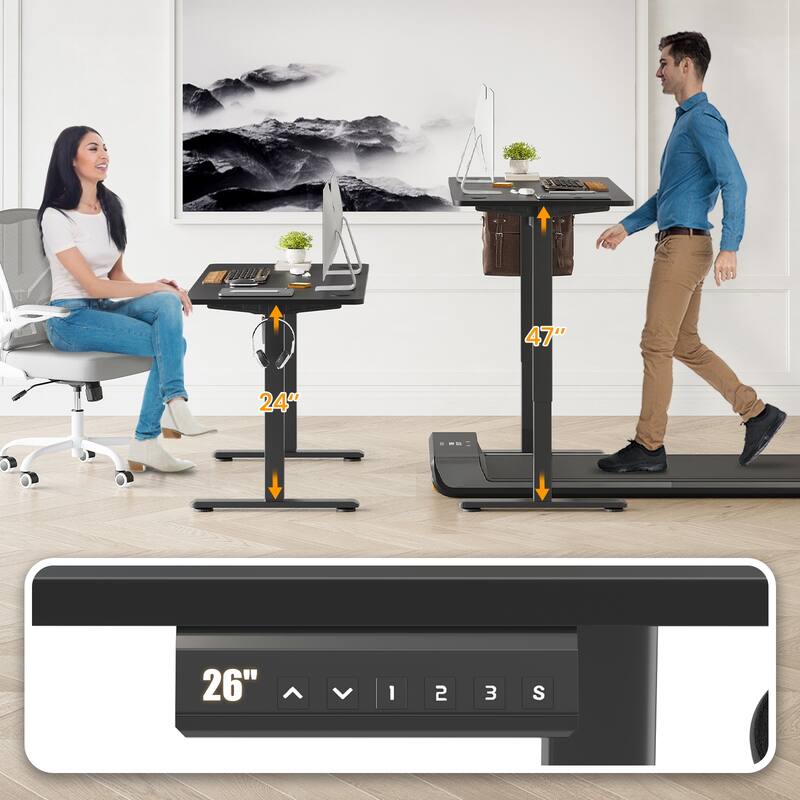 Electric Standing Desk Adjustable Height Sit Stand Home Office Desk with Splice Board