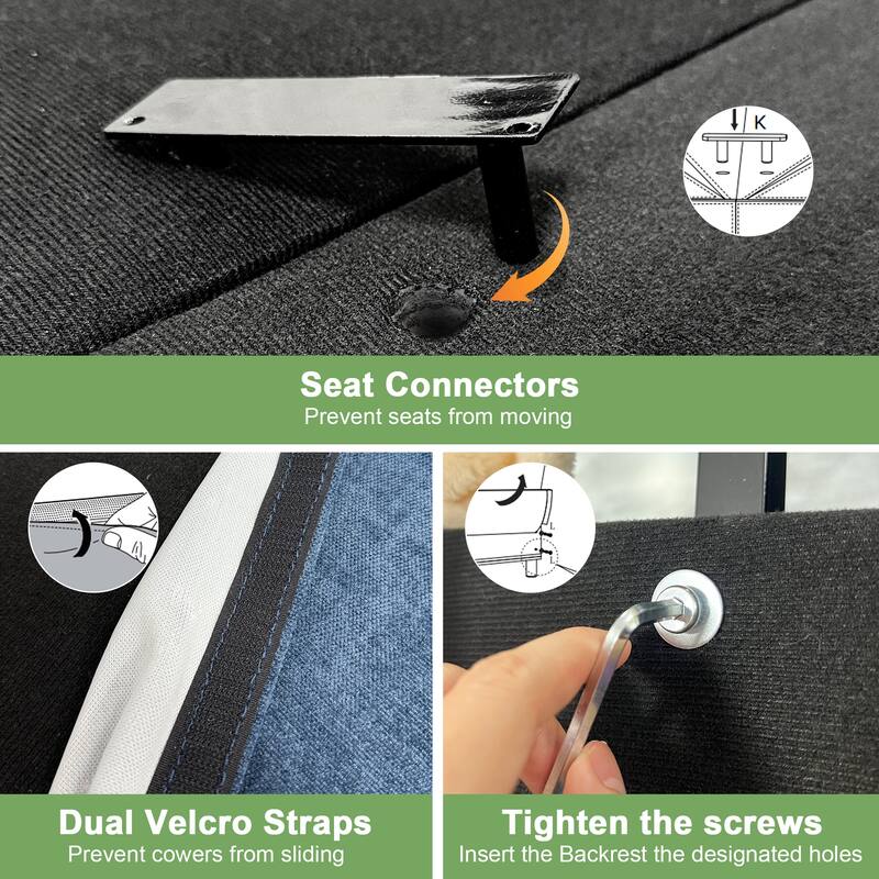 Slip-Covered Armchair with 1 Back Cushion & 2 Toss Pillows, Chenille Deep Seat Reading Armchair, Comfy Single Sofa Chair