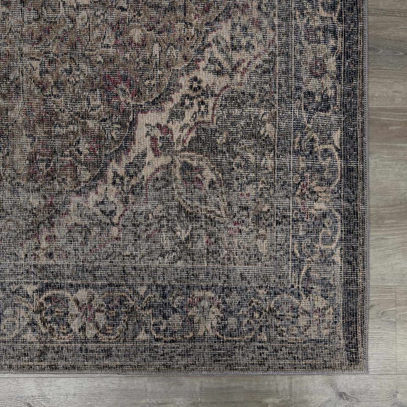 Hauteloom Greenpoint Living Room, Bedroom Machine Washable Area Rug - Traditional - Beige, Black, Medium Gray - 9'10" x 14'
