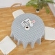 preview thumbnail 6 of 13, Ray Star Vinyl Gray Checkered Tablecloth Waterproof Non Slip Flannel Backed