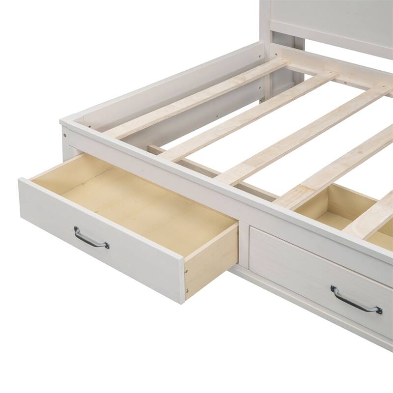 Twin Size Wooden Daybed with Drawers,A Set of Sockets and USB Ports