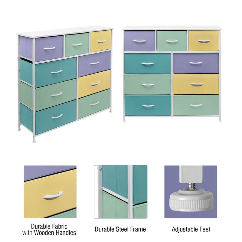 Modern Color Print 9-cubby Storage Tower