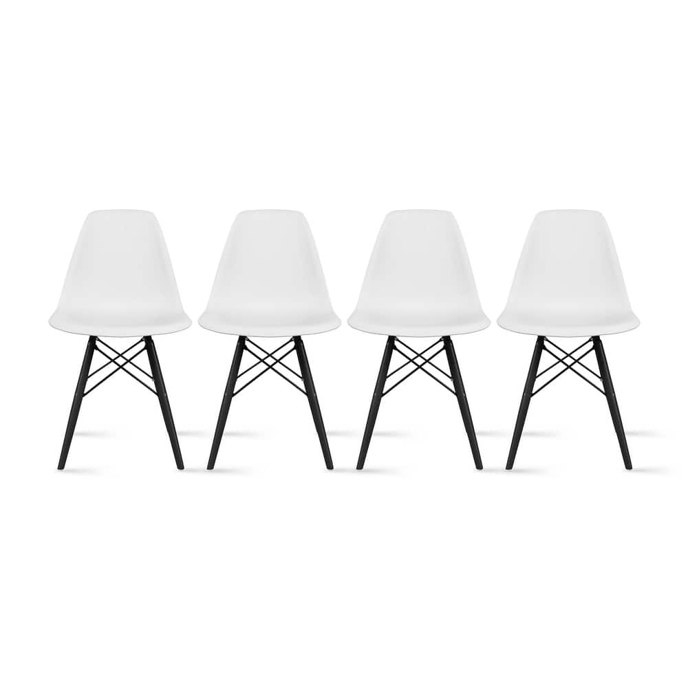 Molded Dining Side Chairs For Kitchen Eiffel Metal Legs Design Bedroom Waiting Room (Set of 4)
