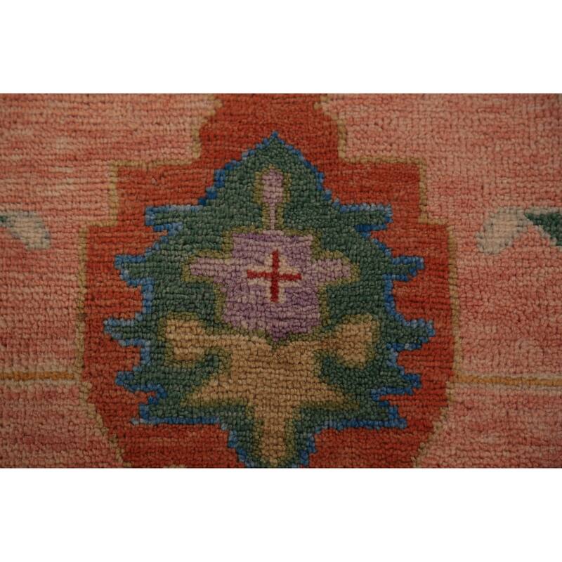 Oushak Indian Area Rug Hand-Knotted Floral Wool Carpet - 8'11"x 11'11"