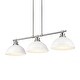 preview thumbnail 1 of 1, Yep by Golden Lighting Duncan 3-light Island Light in Chrome and Matte White shade