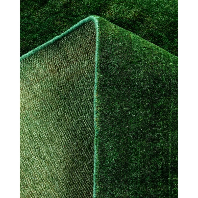 Overdyed, One-of-a-Kind Hand-Knotted Area Rug - Green - 4' 7" x 6' 10"