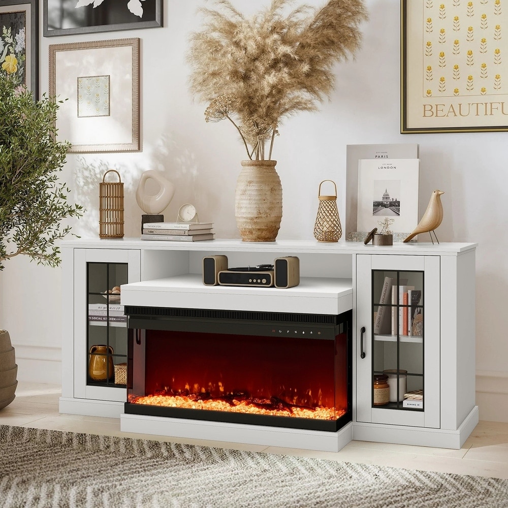 Tv unit with built in fireplace 2025