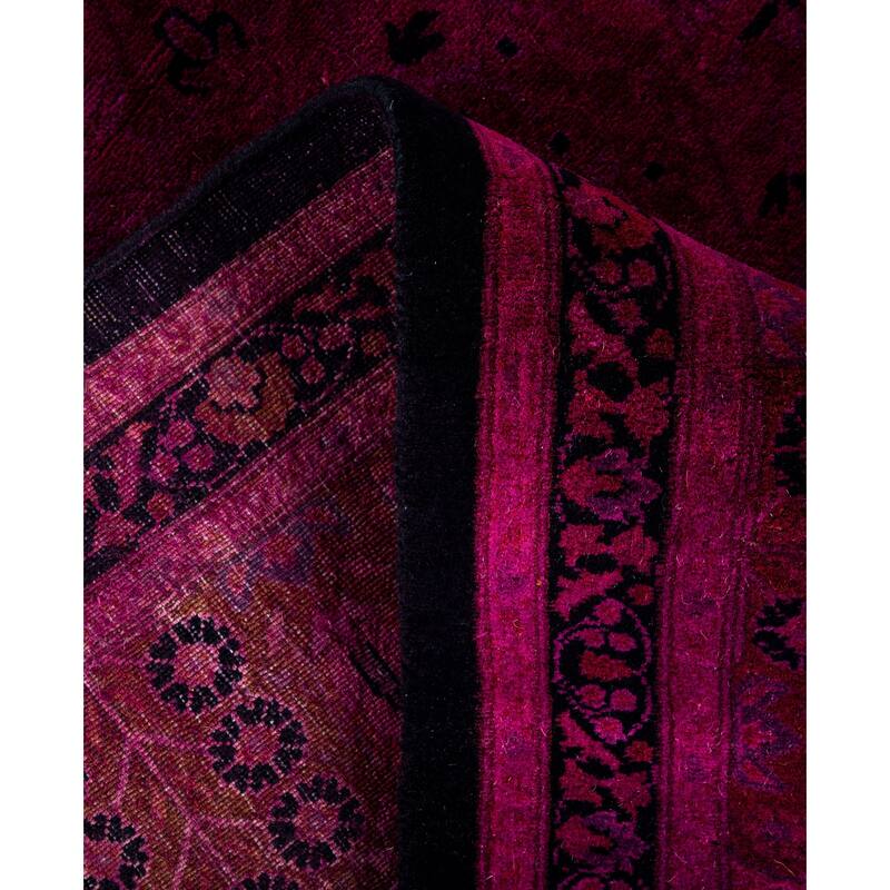 Overdyed One-of-a-Kind Hand-Knotted Area Rug - Purple - 6' 3" x 13' 2"
