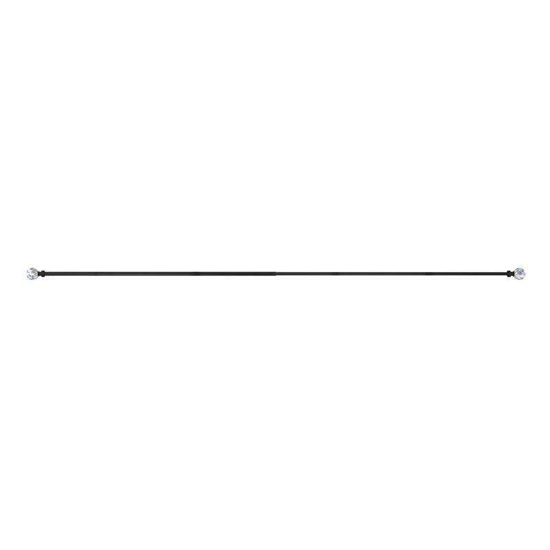 Acroma Adjustable Steel Single Curtain Rod with White Globe Ball Finial