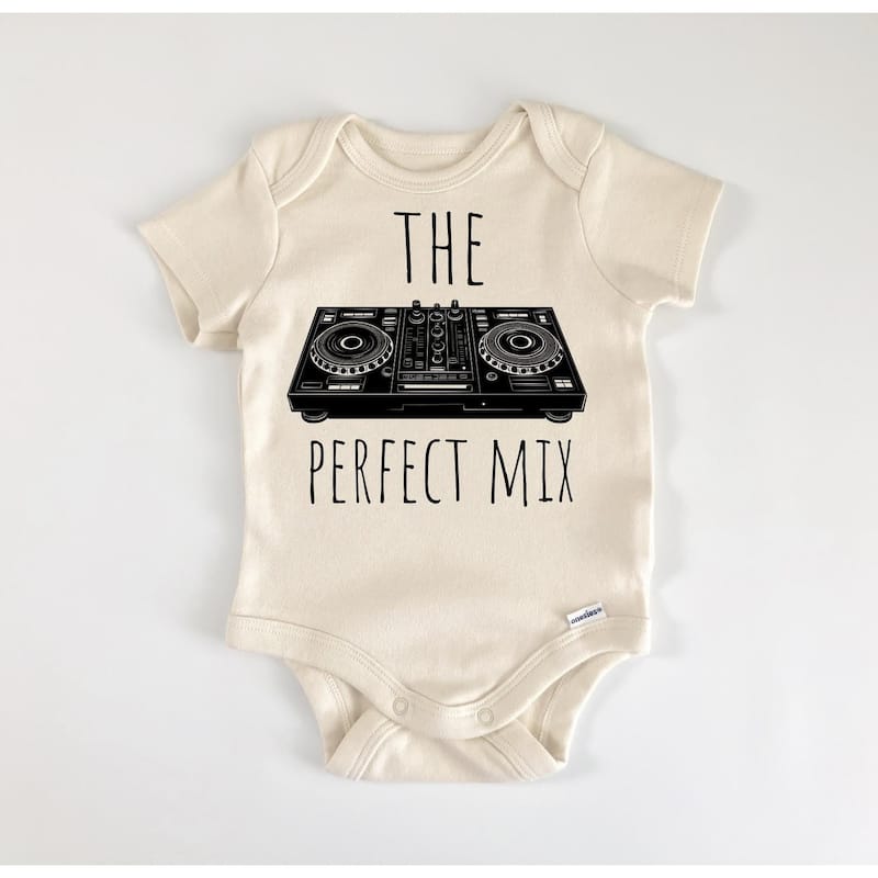 Dj Disc Jockey - Baby Boy Girl Clothes Infant Bodysuit Funny Cute Newborn - White - 6-9M