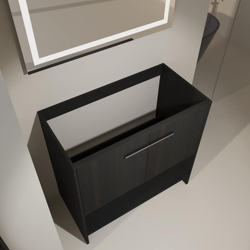 36" Bathroom Vanity, 2 Doors, Freestanding Bathroom Cabinet Vanity, Plywood (Excluding Sink)