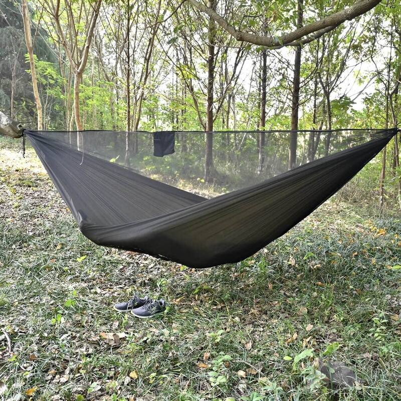 Camping Hammock with Mosquito Net, Adjustable Ridgeline, Double