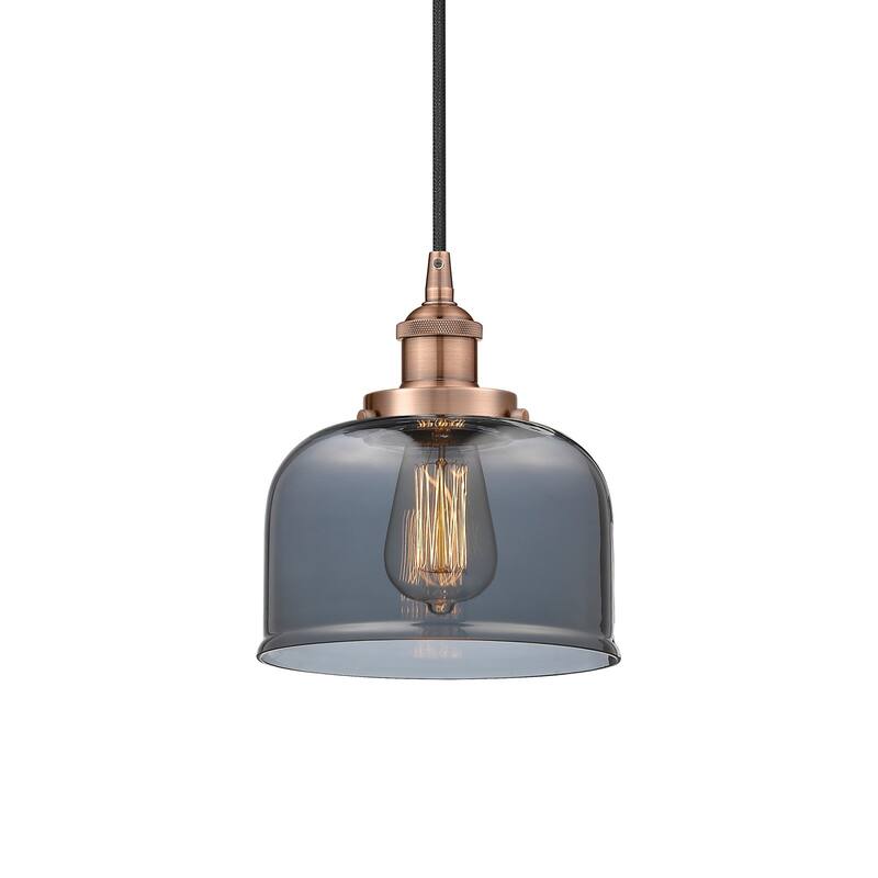 Innovations Lighting 616-1PH-10-8 Bell Pendant Bell 8" Wide Mini - Antique Copper / Plated Smoke