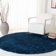 preview thumbnail 66 of 83, SAFAVIEH Fontana Shag Kimberlie Solid 2-inch Thick Rug 6'7" Round - Blue - Round