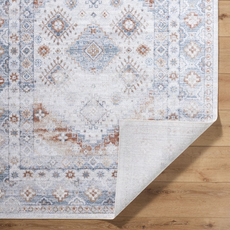 Livabliss Lillian Traditional Washable Area Rug - 2'7" x 7'3" - Ivory/Rust