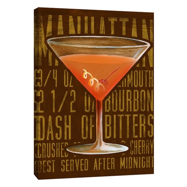 PTM Images 9-108937 PTM Canvas Collection 10" x 8" - "Manhattan (Vertical)" Giclee Liquor & Cocktails Art Print on Canvas