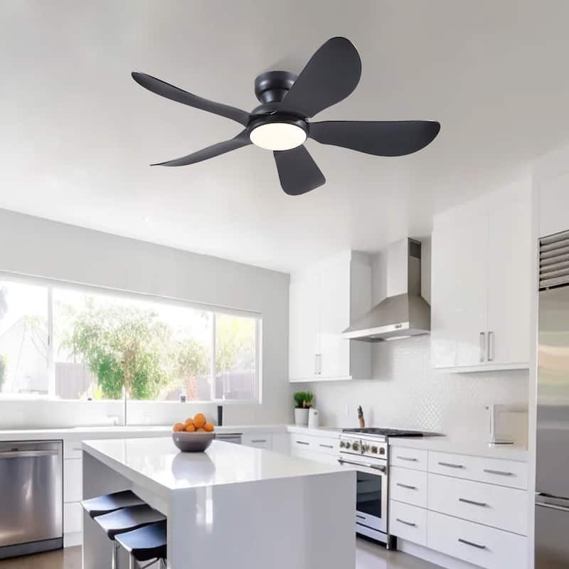 32/36/46/52 inches Low Profile Ceiling Fan with Light and Remote for Living Room Bedroom Kid's Room Patio