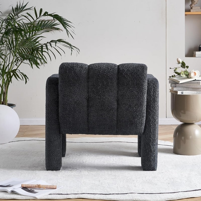 31.10" Wide Boucle Upholstered Accent Chair, Modern Comfy Single Lounge Armchair for Living Room, Bedroom, Apartment