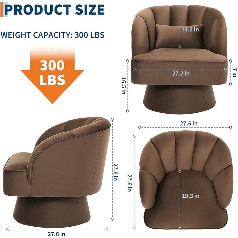 Modern Swivel Barrel Accent Chair
