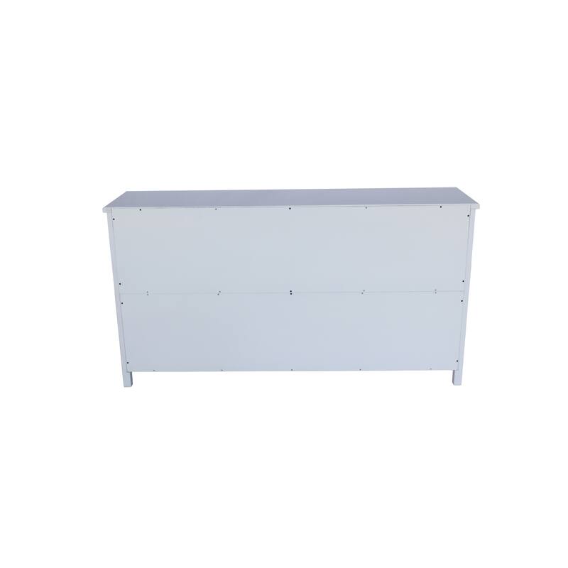Buffet Cabinet Accent Cabinet with 4 Carved Doors, Wood Sideboard Storage Cabinet with Adjustable Shelves