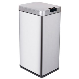 13 Gallon Stainless Steel Automatic Trash Can Kitchen Garbage Bin - Bed ...