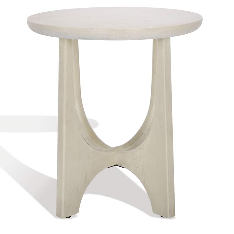 SAFAVIEH Couture Zvetka Wood Accent Table - 20 In. W x 20 In. D x 22 In. H - 20Wx20Dx22H - White Wash