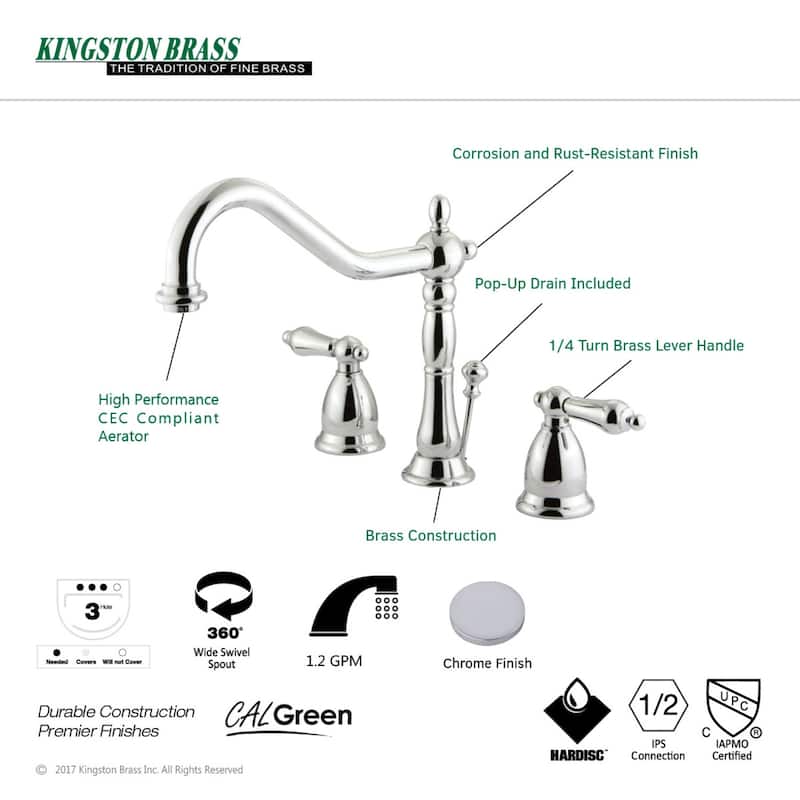 Kingston Brass Heritage 8 in. Widespread Bathroom Faucet