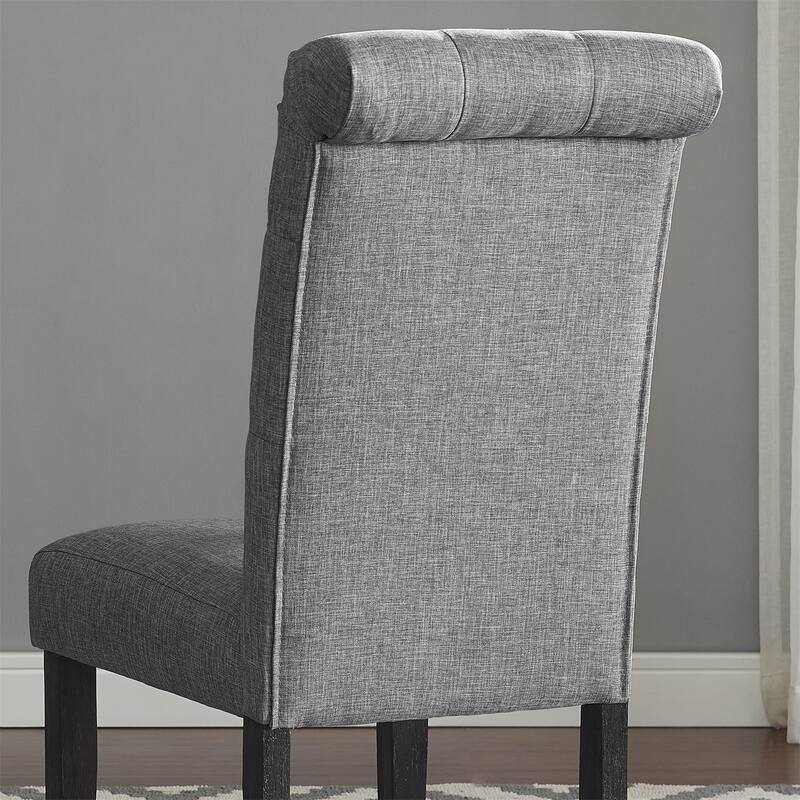 Set of 2 Solid Wood Tufted Upholstered Dining Chair