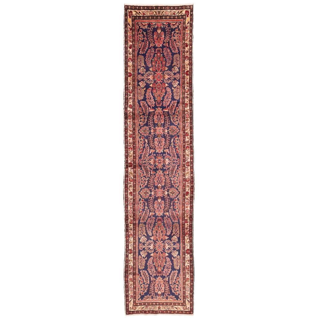 ECARPETGALLERY Hand-knotted Anadol Navy Wool Rug - 3'1 x 13'5