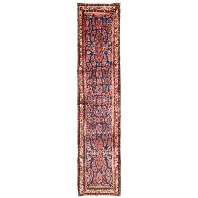 ECARPETGALLERY Hand-knotted Anadol Navy Wool Rug - 3'1 x 13'5