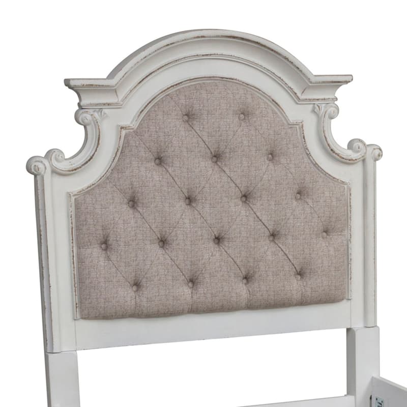 Magnolia Manor Antique White Weathered Bark Twin Uph Panel Headboard