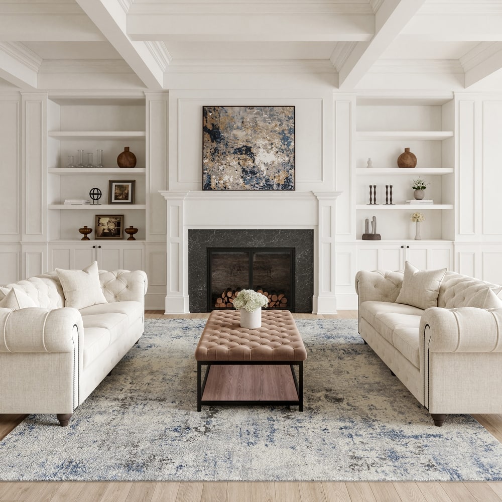 Porch & Den Meadowgrass Distressed Abstract Area Rug