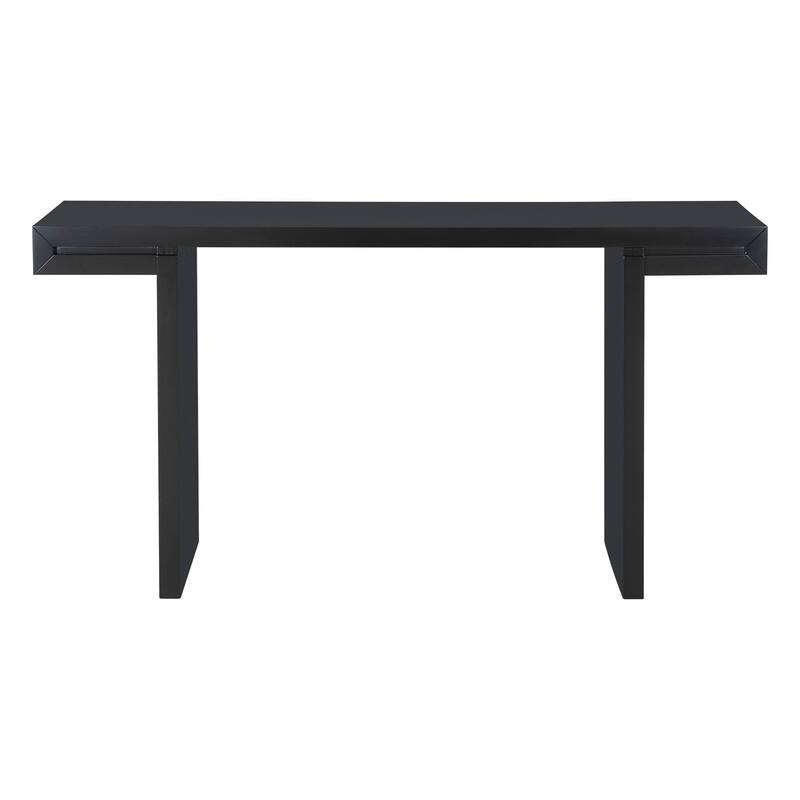 U-Style Large Console Table, Stylish Entryway Table with Geometric Design and Adjustable Feet