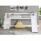 preview thumbnail 2 of 4, White Twin Size Pine Wood Loft Bed with Slide, Staircase, Storage, Full-length Guardrails