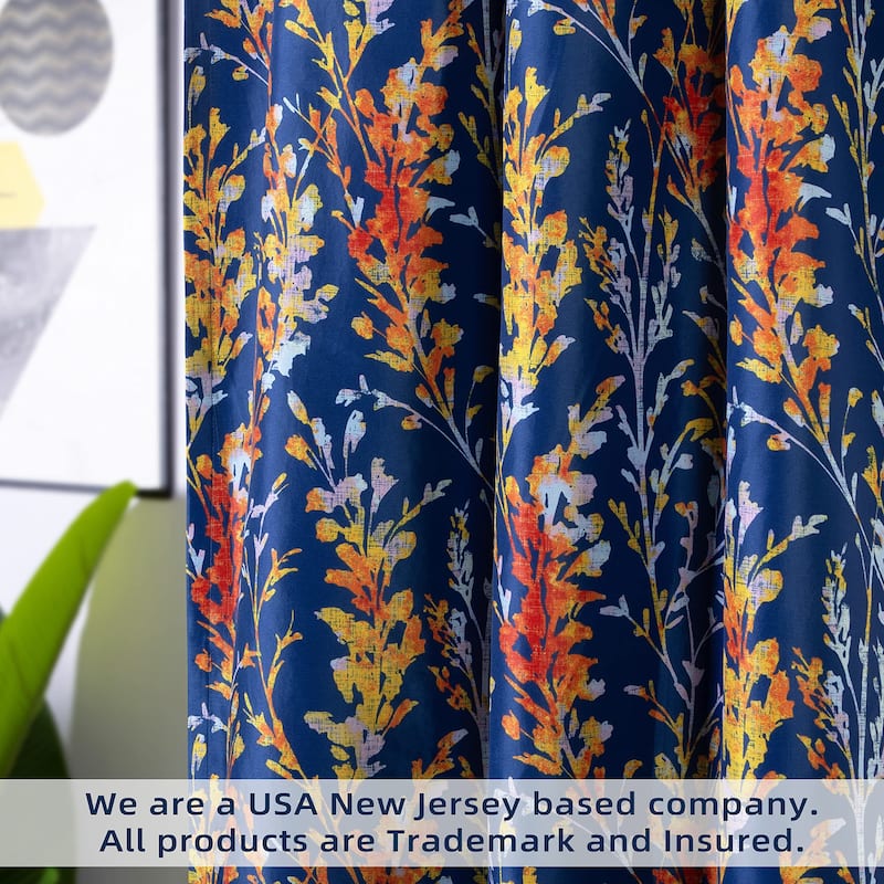 DriftAway Heather Flower Floral Printed Tie Up Curtain