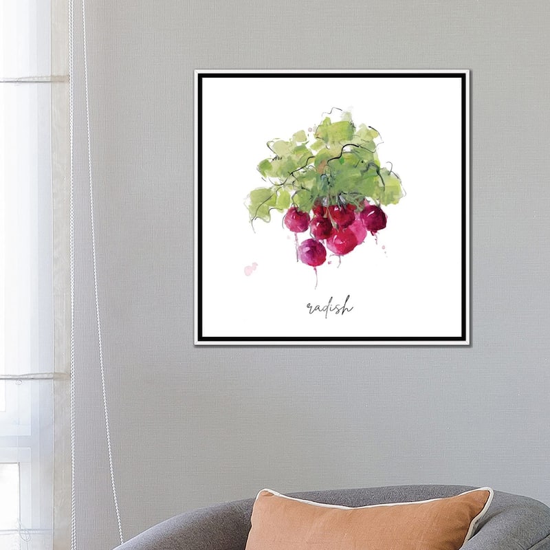 iCanvas "Sketch Kitchen Radish" by Sally Swatland Framed