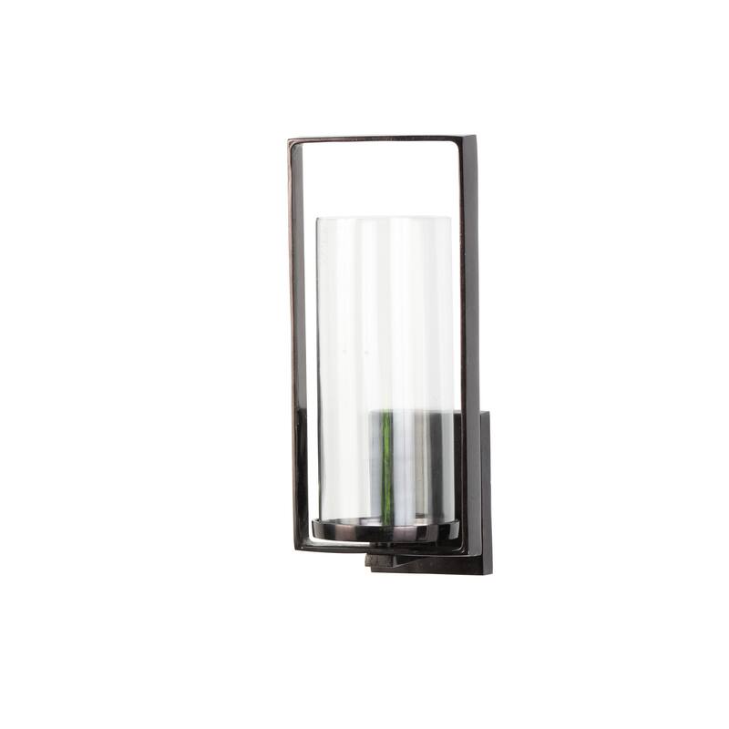 Black Metal Minimalistic Rectangular Geometric Wall Sconce