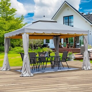 EROMMY 12x12 Pop Up Tent, Easy To Set Up Outdoor Canopy, Portable Gazebo For Events, Parties, Camping With Wheeled Bag, 4 Sand Bags, 4 Ropes And 8