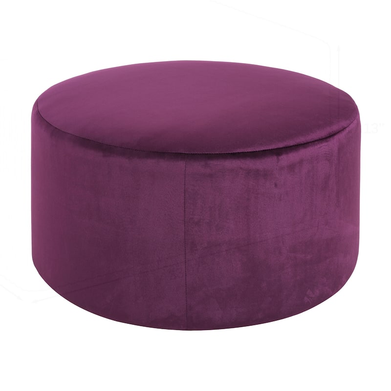 Velvet Round Ottoman