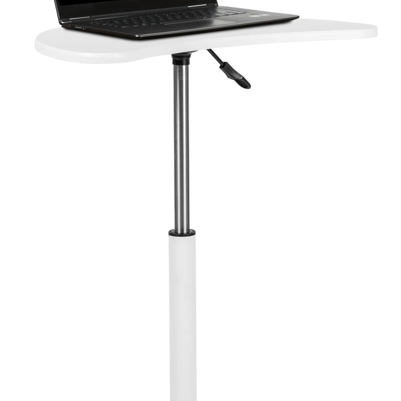Sit to Stand Mobile Laptop Computer Desk - Portable Rolling Standing Desk