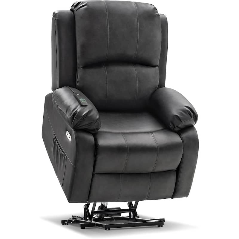 MCombo Small Sized Power Lift Recliner Chair with Massage and Heat, USB Ports, Faux Leather 7409