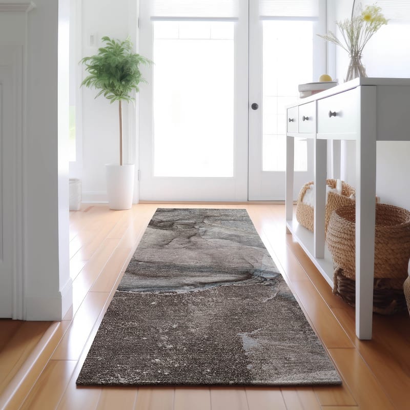 Premium Washable Super Soft Contemporary Mayfield Rug - Taupe - 2' 3" x 7' 6" - Runner