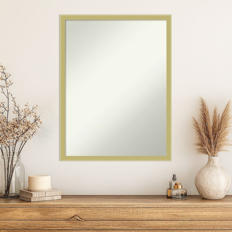 Incline Non-Beveled Wood Framed Wall Mirror