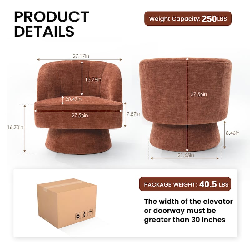 Upholstered Swivel Accent Chair Armchair, Barrel Chair, Club Chair