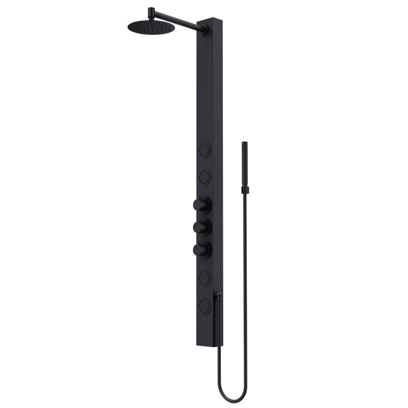 VIGO Sutton 58" H x 4" W 4-Jet Shower Panel with Round Shower Head