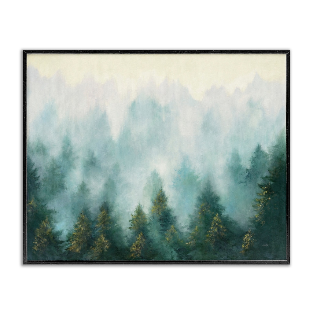 Stupell Abstract Pine Forest Landscape with Mist Green Painting Framed Giclee Texturized Art by Julia Purinton