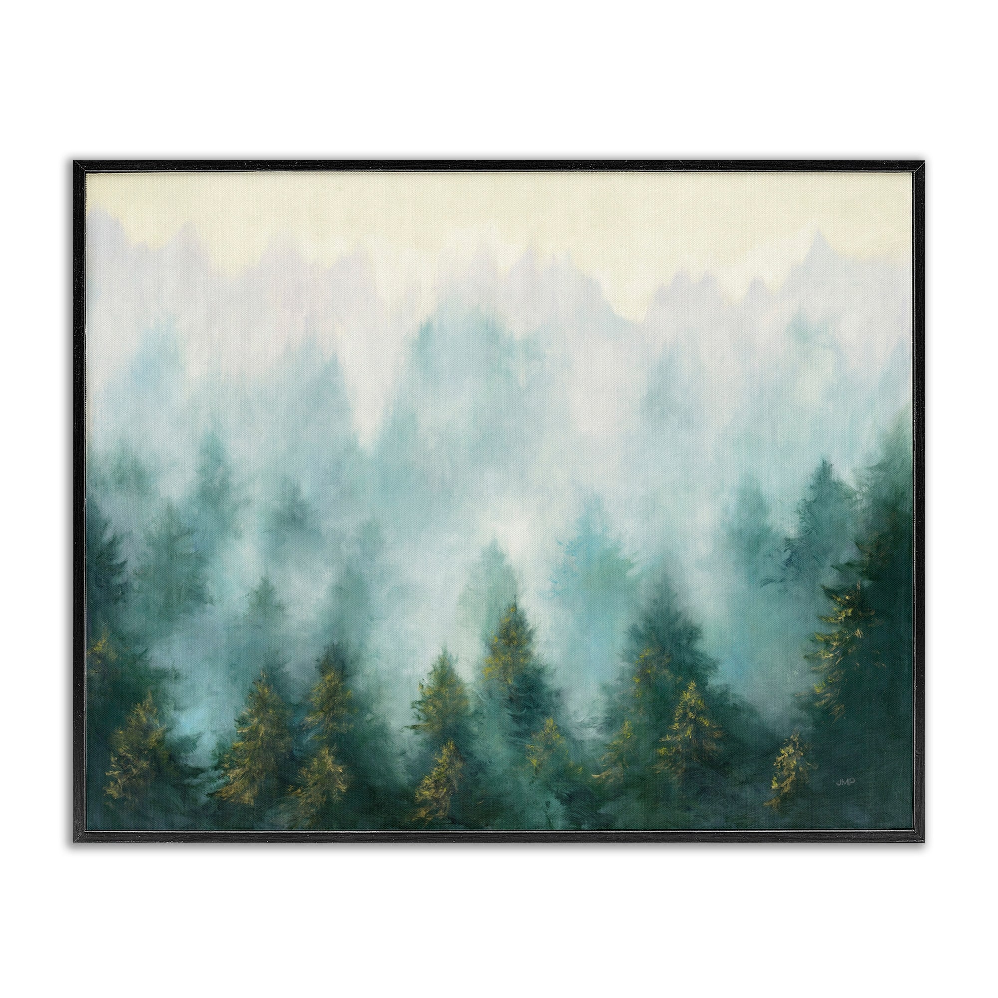Stupell Abstract Pine Forest Landscape with Mist Green Painting Framed Giclee Texturized Art by Julia Purinton